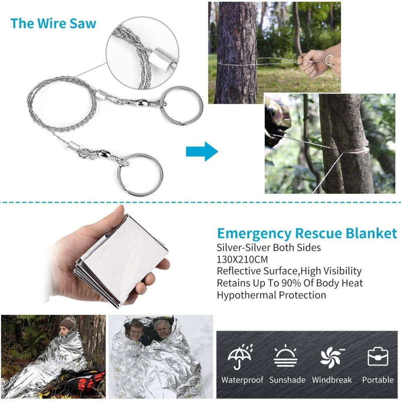 Kit de ferramentas multifuncional para aventura, autodefesa e primeiros socorros para sobrevivência na natureza Amazon SOS Campus Outdoor.