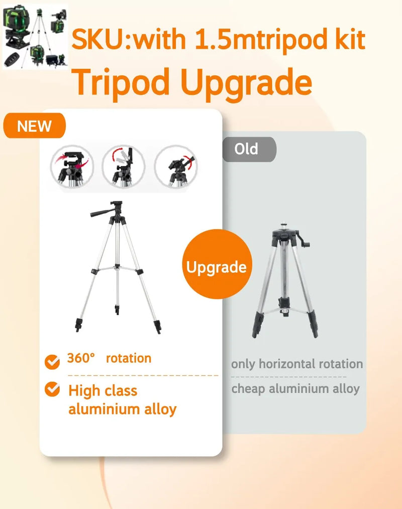 tripé/nivelar a laser 16 linhas laser profissional nível linha verde auto-nivelamento 360 autonivelante