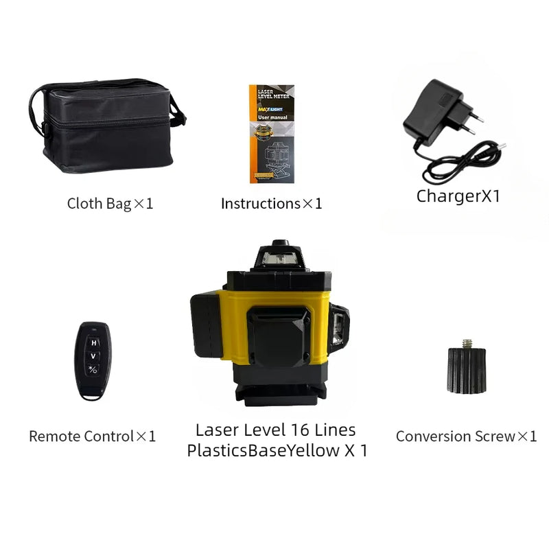 tripé/nivelar a laser 16 linhas laser profissional nível linha verde auto-nivelamento 360 autonivelante